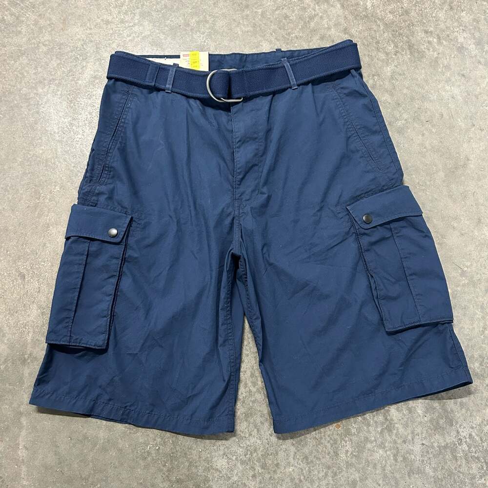 Levi's Men's Cargo I Shorts Relaxed Fit Blue with Belt Size 33 NWT